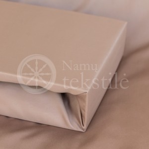 Satin fitted sheets (DARK ECRU)